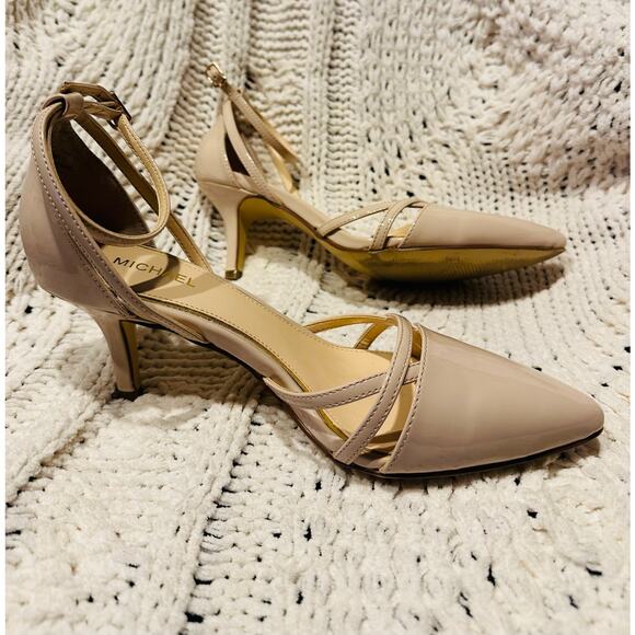 Michael Lila kitten 2” Heels Tan Women’s Size 7.5 ankle straps evening wedding - Picture 5 of 10
